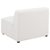 Silla Freddie tapizada con respaldo ajustado y sin brazos, color perla