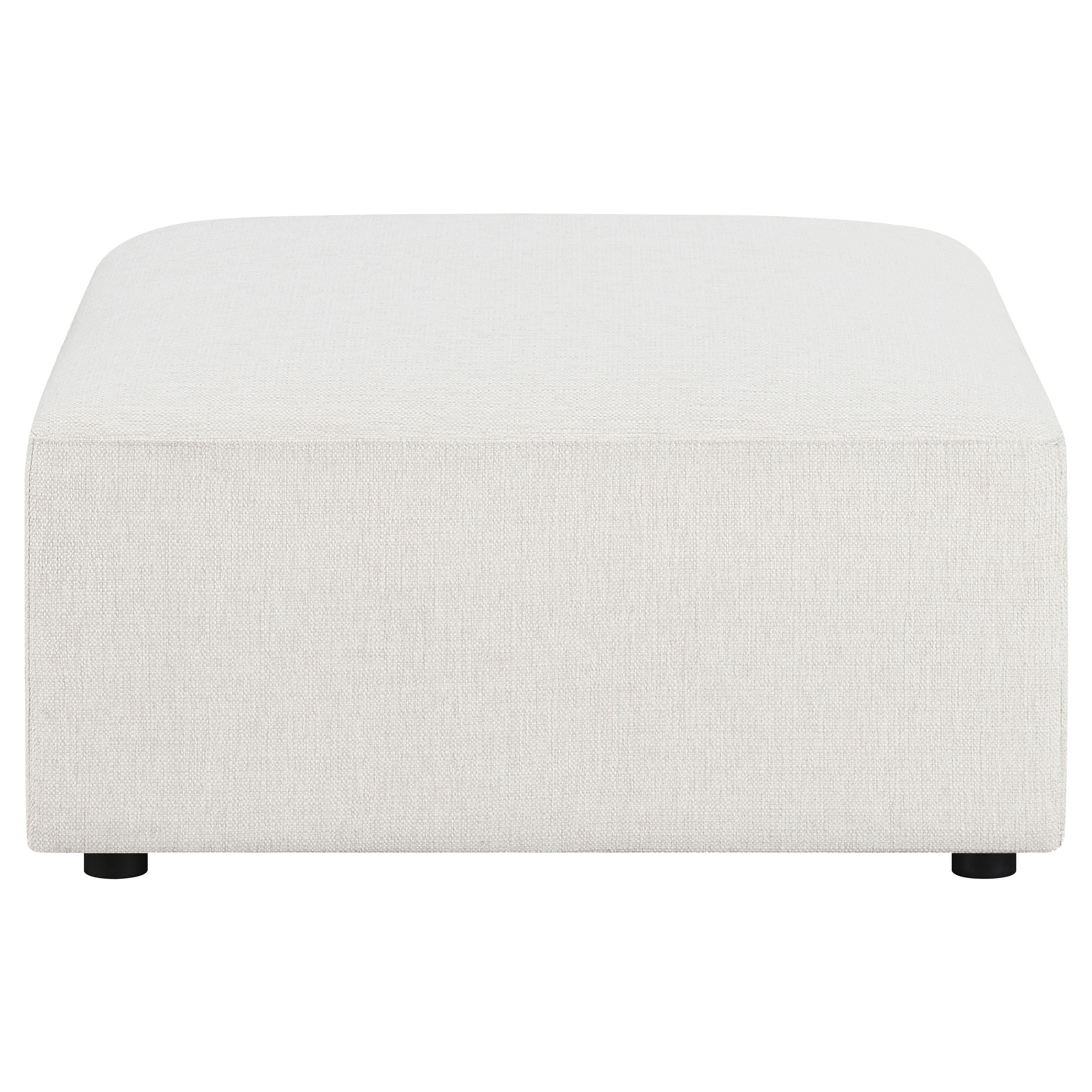 Freddie Square Upholstered Ottoman Pearl