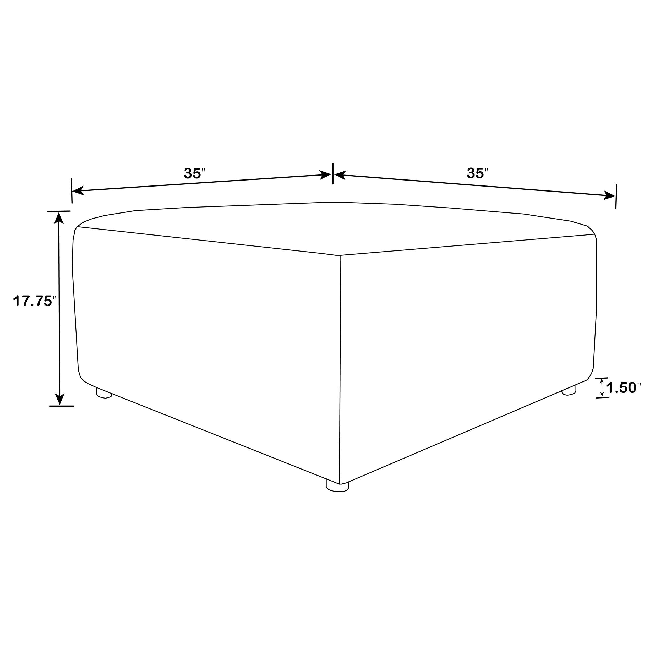 Freddie Square Upholstered Ottoman Pearl