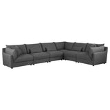 Seccional modular tapizado Sasha de 6 piezas, color negro