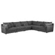 Seccional modular tapizado Sasha de 6 piezas, color negro