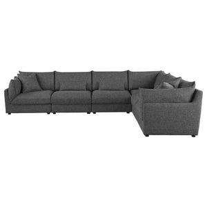 Seccional modular tapizado Sasha de 6 piezas, color negro