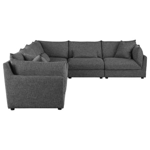 Seccional modular tapizado Sasha de 6 piezas, color negro