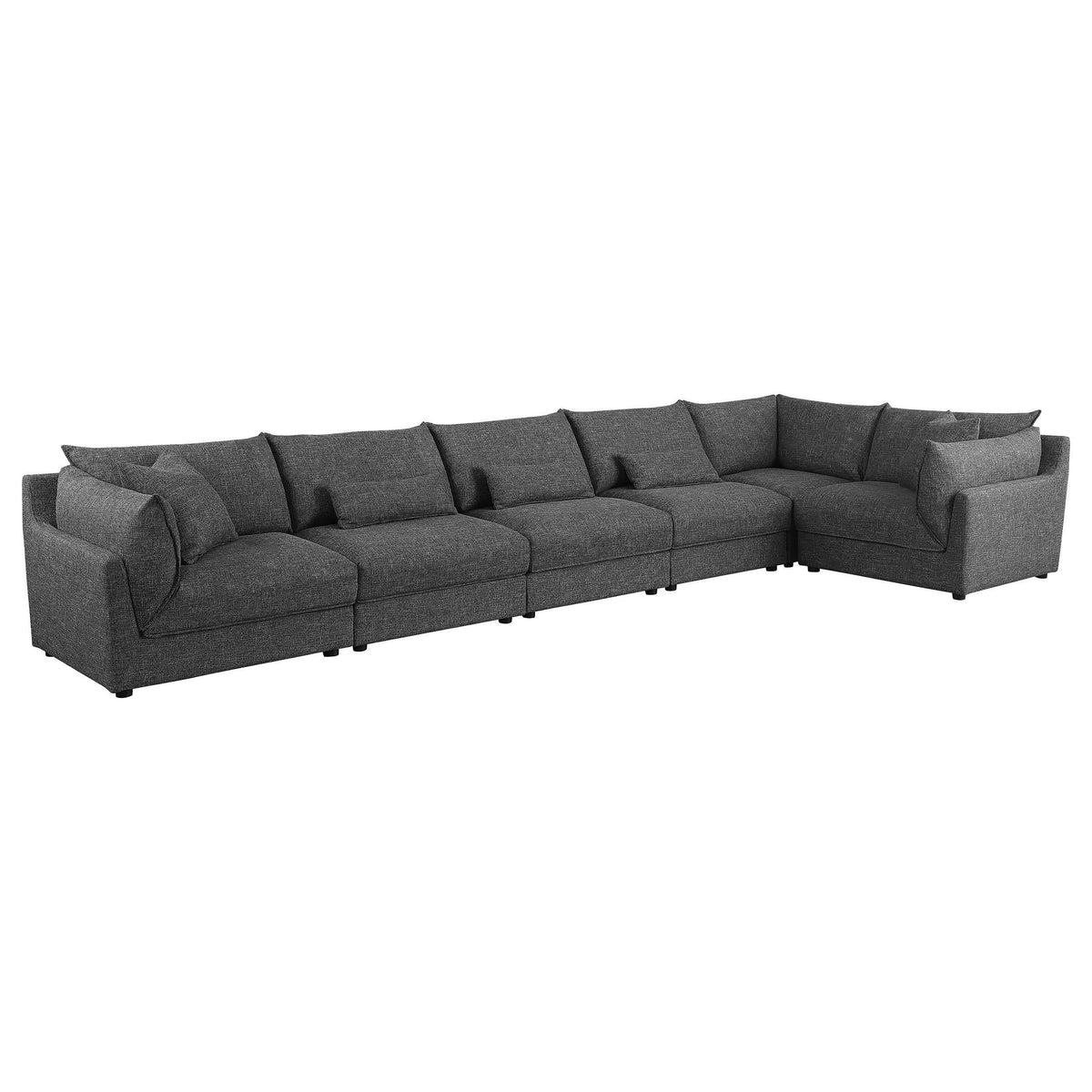 Seccional modular tapizado Sasha de 6 piezas, color negro