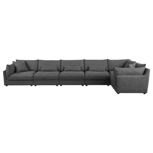 Seccional modular tapizado Sasha de 6 piezas, color negro