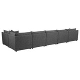 Seccional modular tapizado Sasha de 6 piezas, color negro