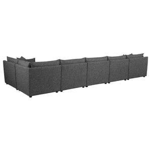 Seccional modular tapizado Sasha de 6 piezas, color negro