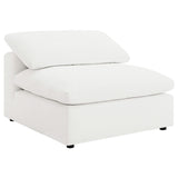Silla sin brazos tapizada Raleigh Boucle color marfil