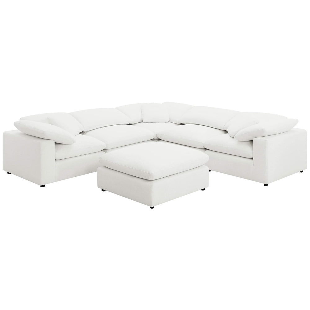 Silla sin brazos tapizada Raleigh Boucle color marfil