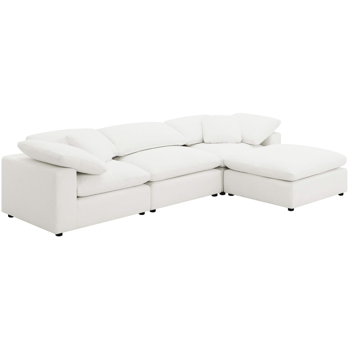 Silla sin brazos tapizada Raleigh Boucle color marfil