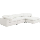 Silla sin brazos tapizada Raleigh Boucle color marfil
