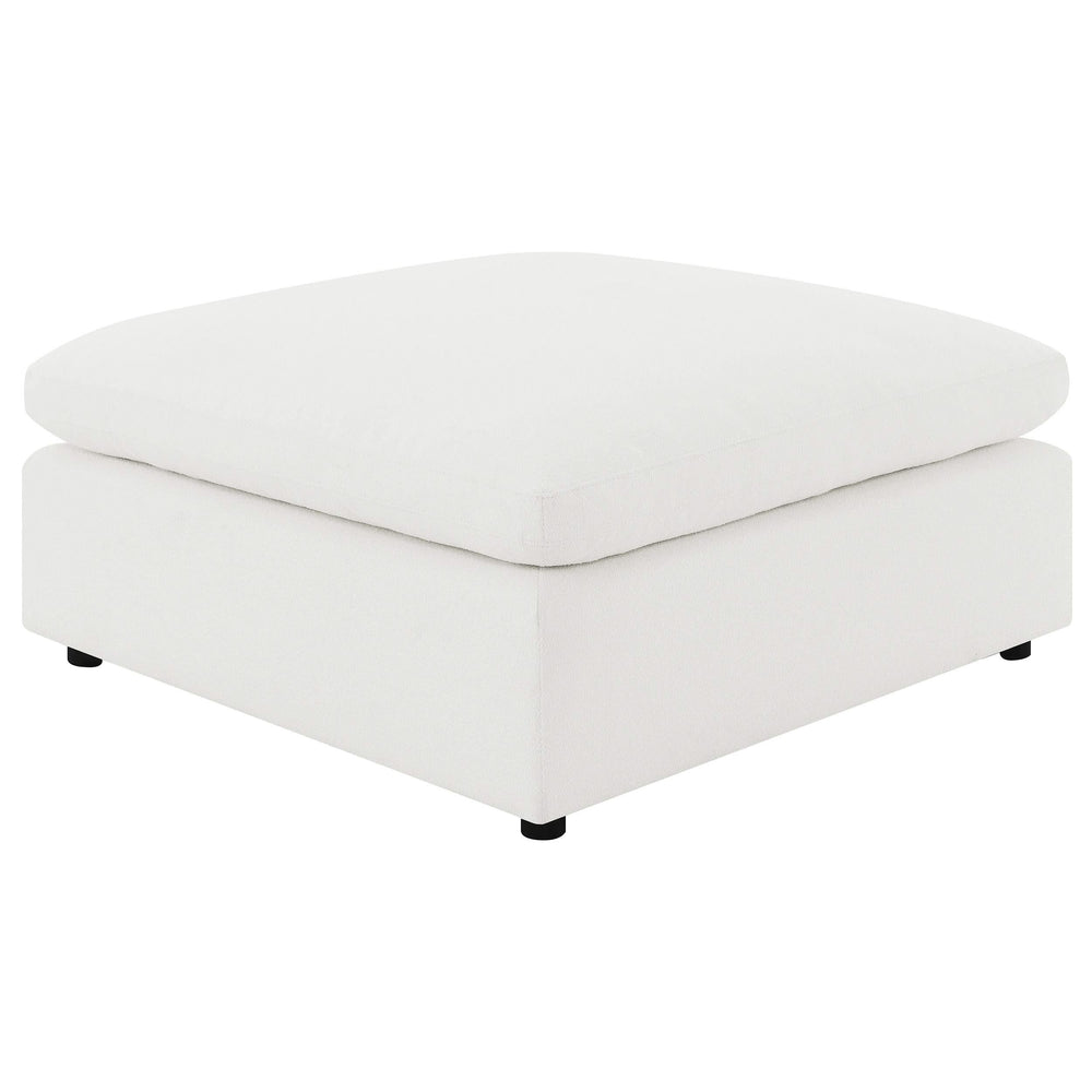 Raleigh Boucle Upholstered Ottoman Ivory
