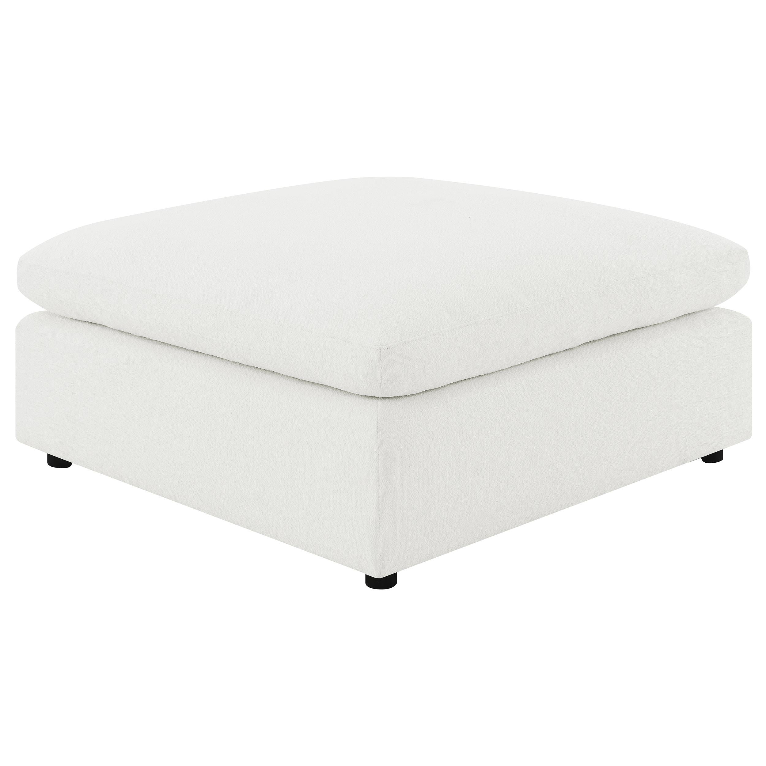 Raleigh Boucle Upholstered Ottoman Ivory