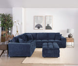 Sofá modular seccional tapizado Atlantic de 6 piezas, color azul