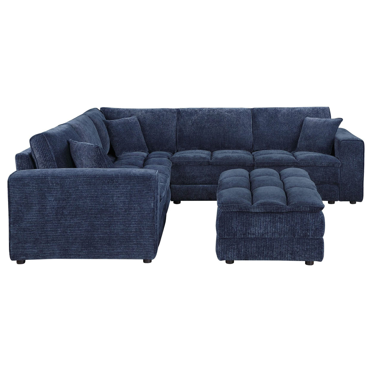 Sofá modular seccional tapizado Atlantic de 6 piezas, color azul