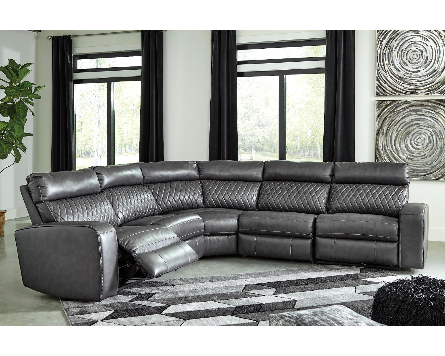 Samperstone 5-Piece Power Reclining Sectional