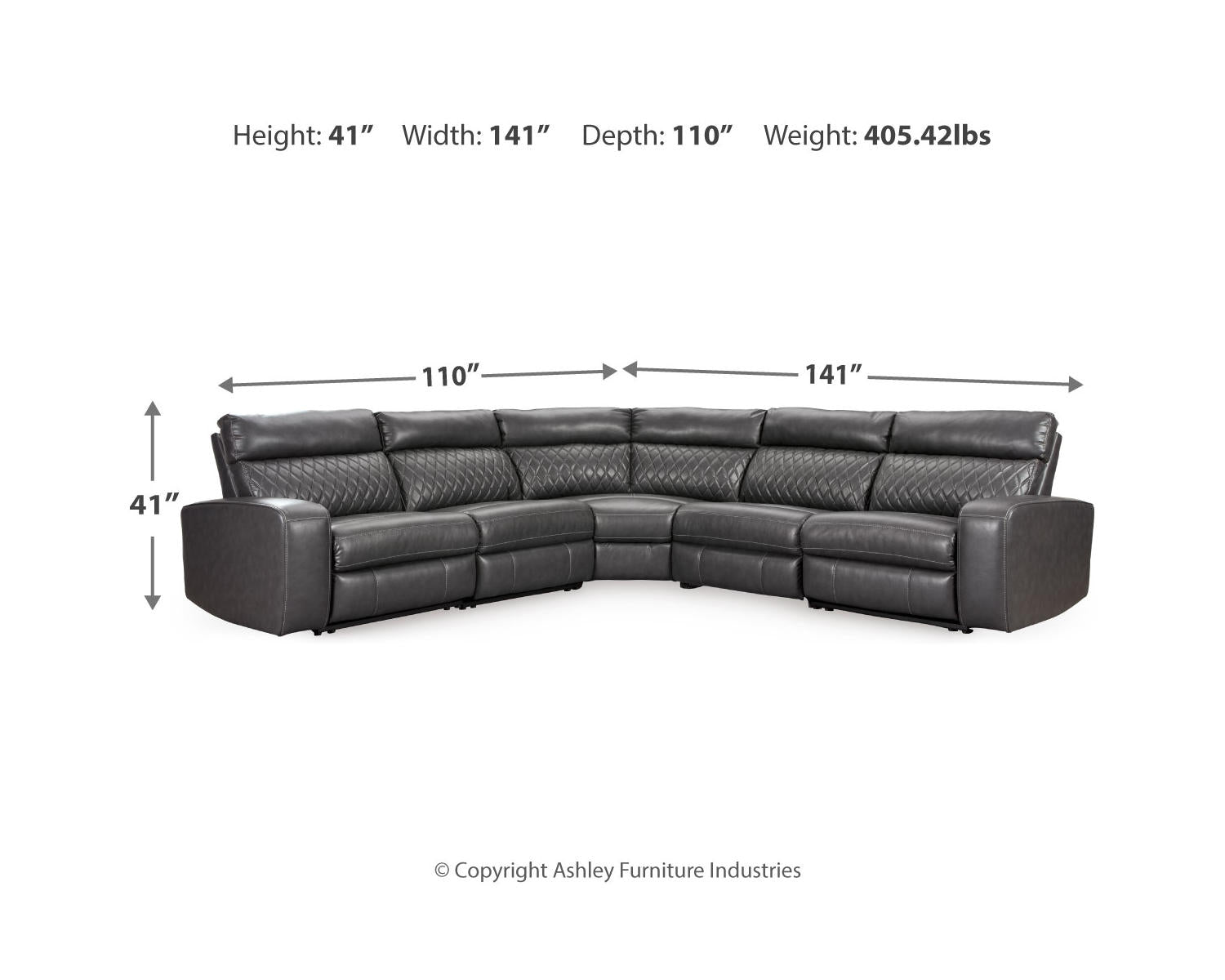 Samperstone 5-Piece Power Reclining Sectional