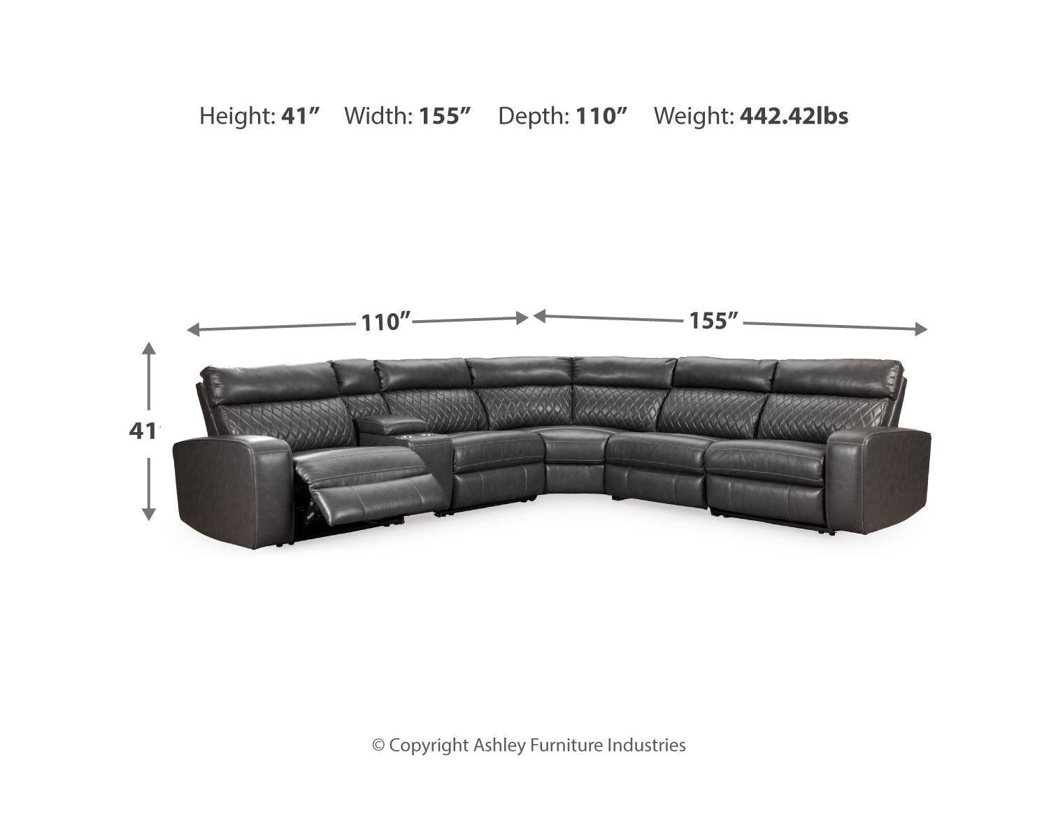 Samperstone 6-Piece Power Reclining Sectional