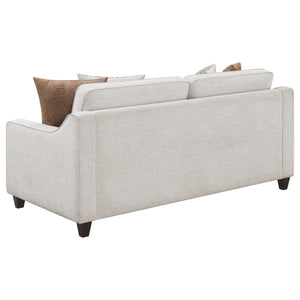 Conjunto de sofá tapizado de 2 piezas con brazos inclinados Christine en beige