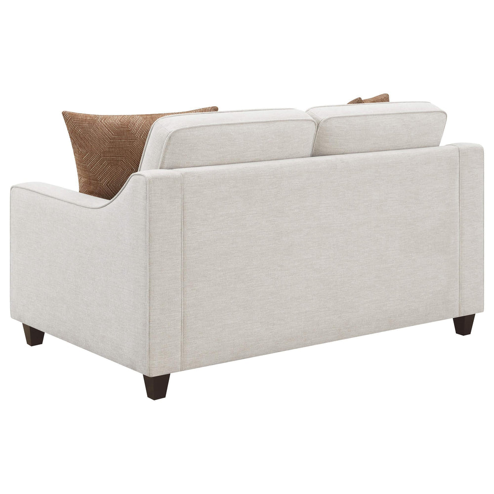 Conjunto de sofá tapizado de 2 piezas con brazos inclinados Christine en beige