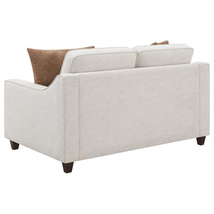 Conjunto de sofá tapizado de 2 piezas con brazos inclinados Christine en beige