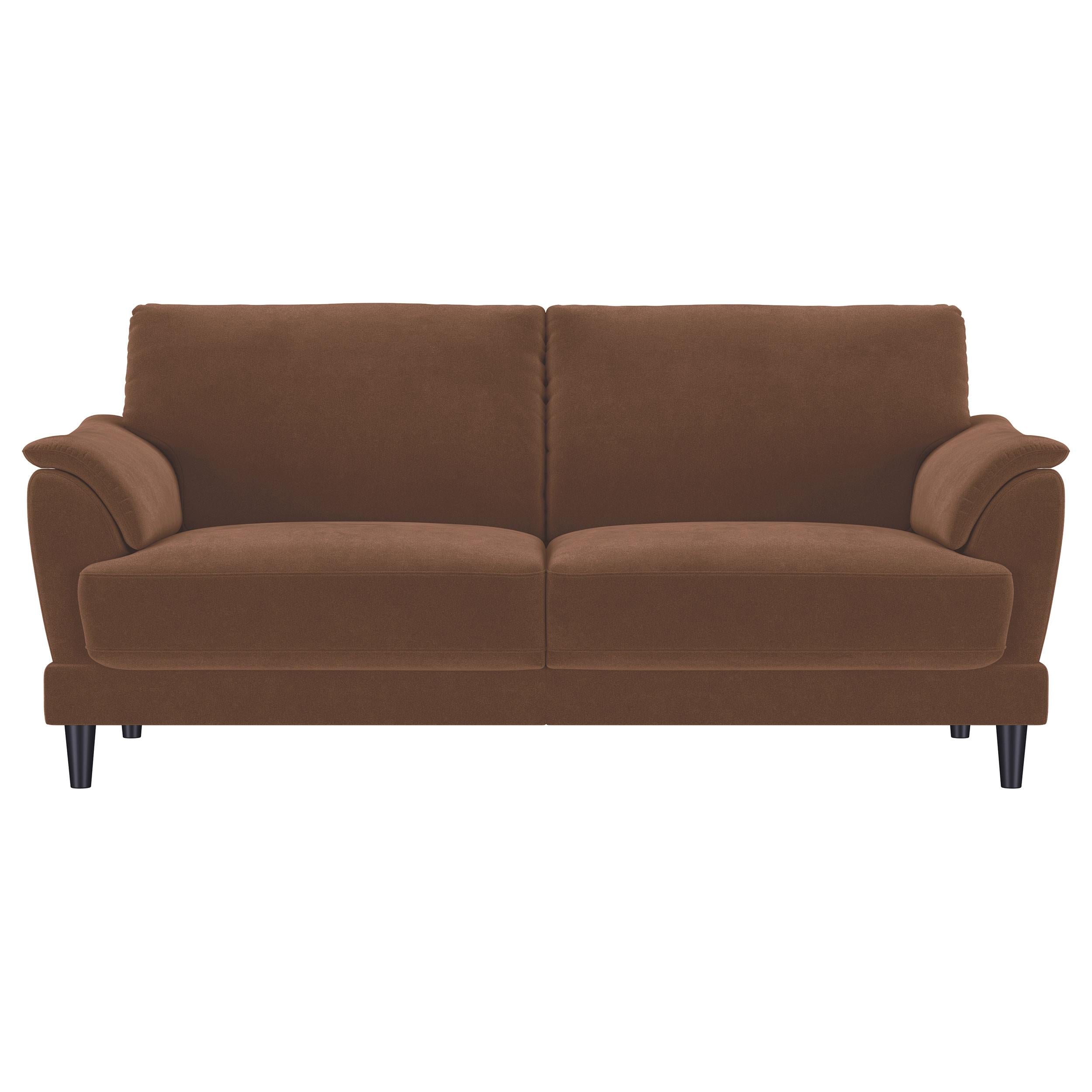 Selma 2-piece Velvet Upholstered Crescent Arm Sofa Set Rust