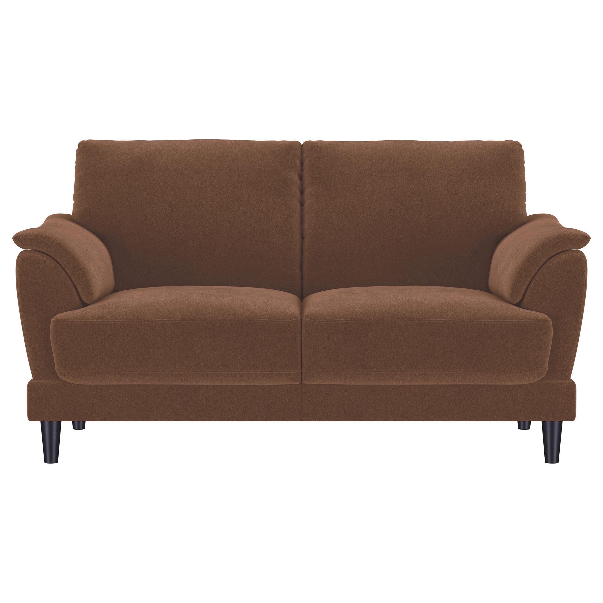 Selma 2-piece Velvet Upholstered Crescent Arm Sofa Set Rust