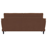 Selma Velvet Upholstered Crescent Arm Sofa Rust