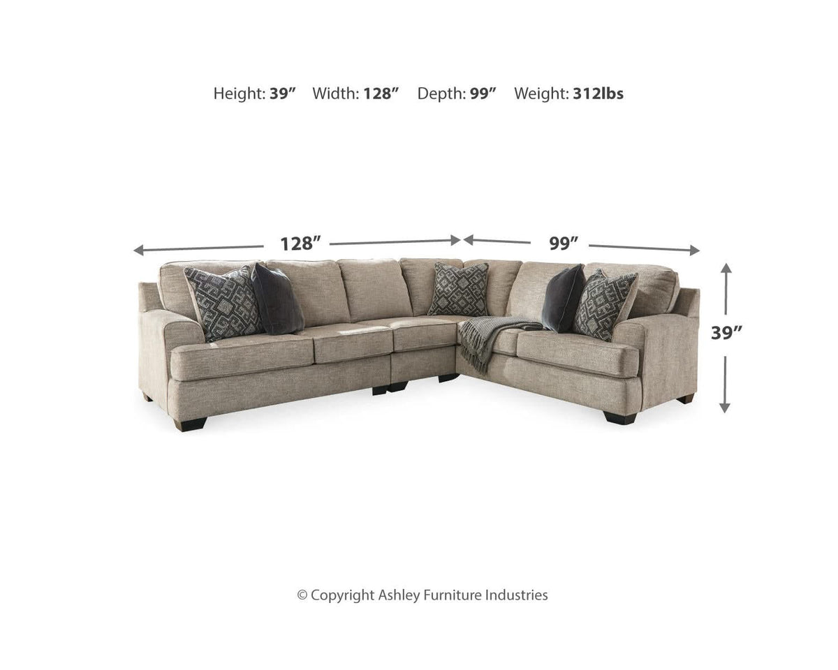 Bovarian 3-Piece Sectional with Ottoman