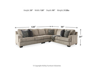 Bovarian 3-Piece Sectional with Ottoman