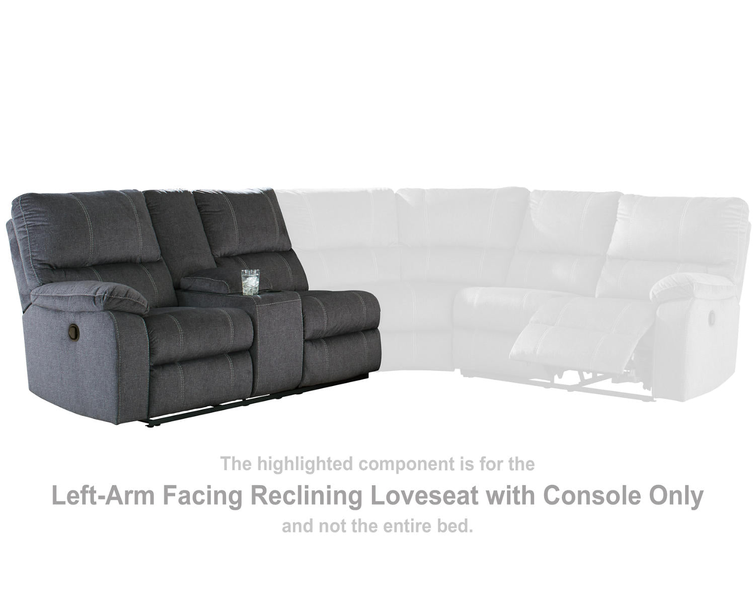 Urbino Left-Arm Facing Reclining Loveseat with Console