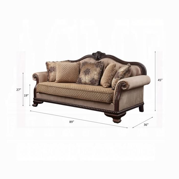 Sofá Chateau De Ville con 5 almohadas (mismo modelo Lv01588)