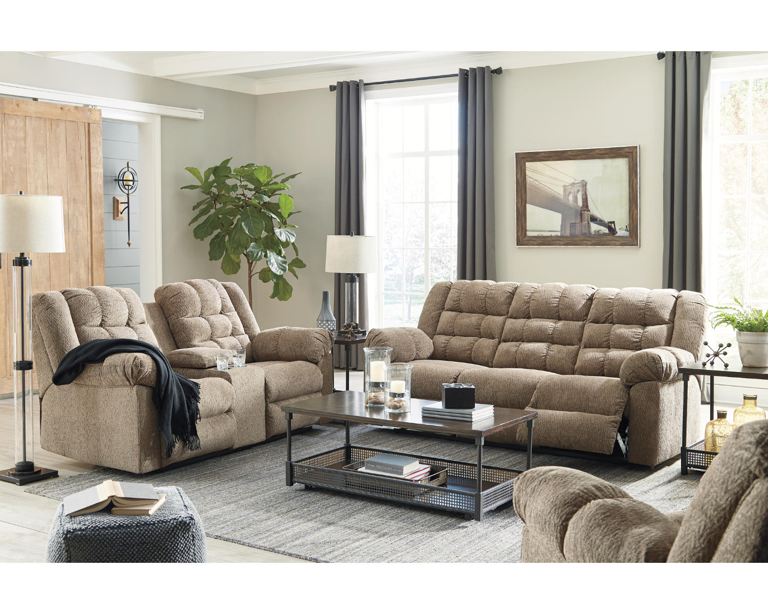 Workhorse Reclining Sofa, Loveseat and Recliner