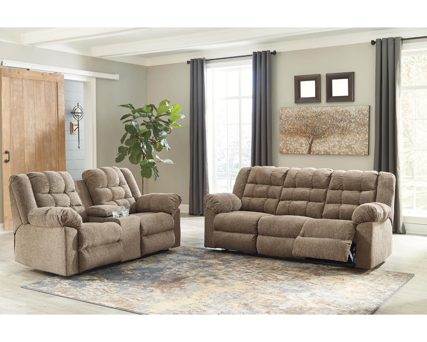 Workhorse Reclining Sofa and Loveseat