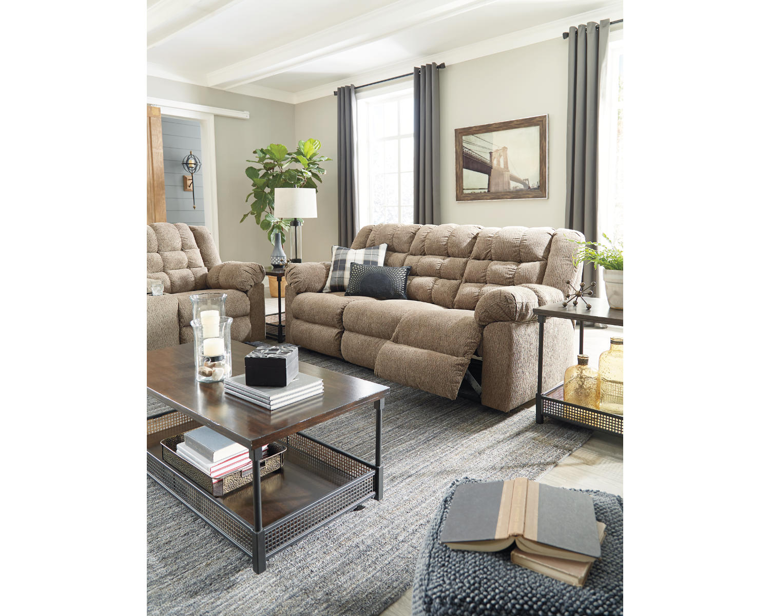 Workhorse Reclining Sofa and Loveseat