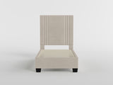 39” Beige Microfiber Platform Bed