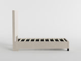 39” Beige Microfiber Platform Bed