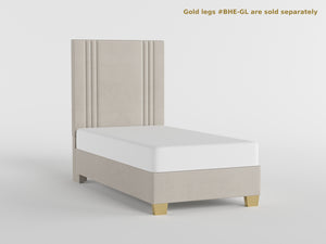 39” Beige Microfiber Platform Bed