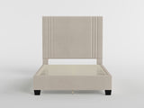 54" Beige Microfiber Platform Bed
