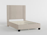 54" Beige Microfiber Platform Bed
