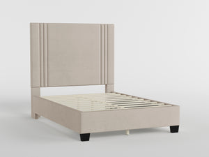 54" Beige Microfiber Platform Bed