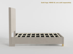 54" Beige Microfiber Platform Bed