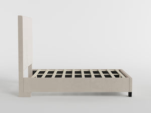54" Beige Microfiber Platform Bed
