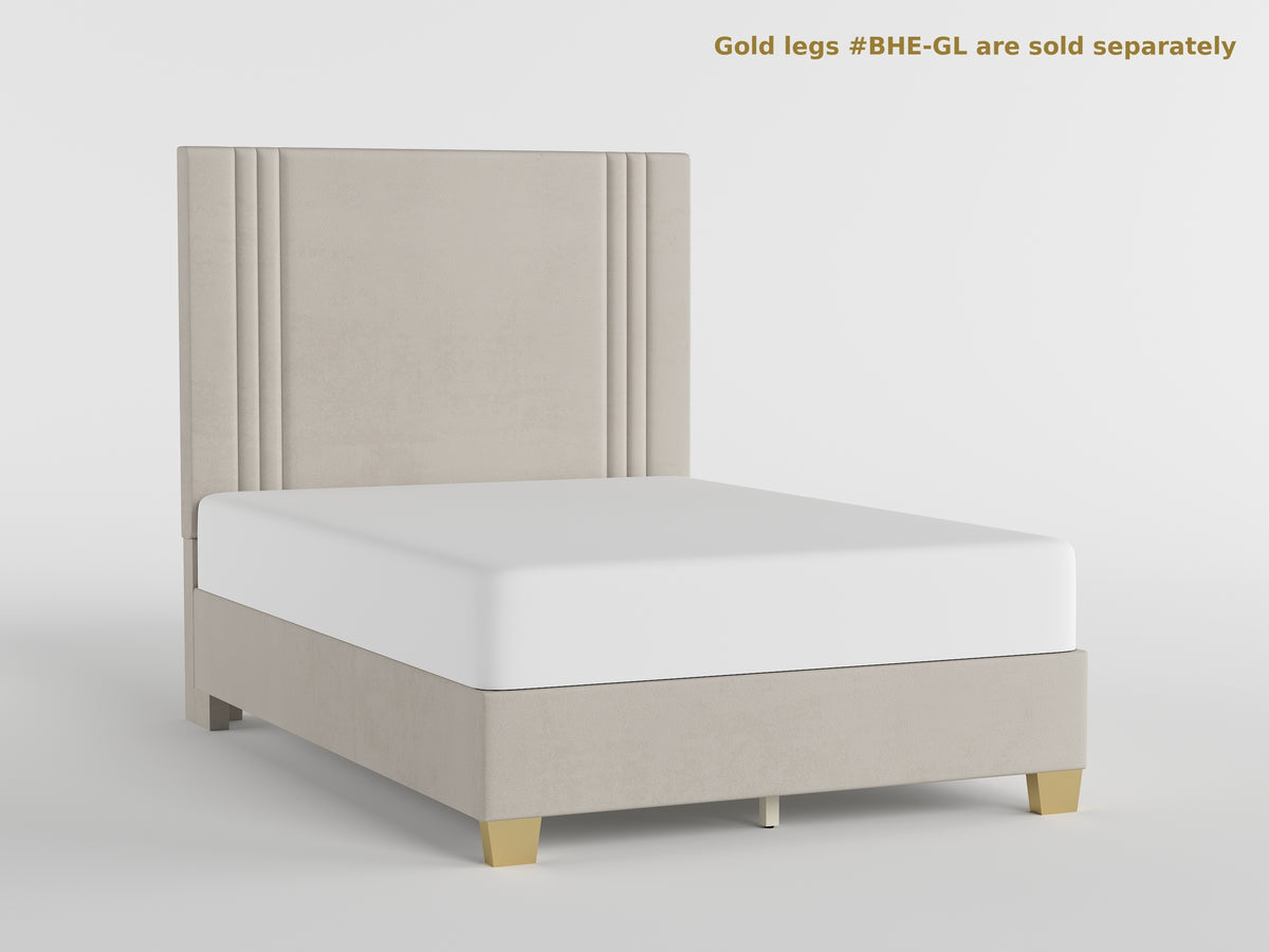 54" Beige Microfiber Platform Bed
