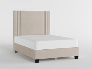 54" Beige Microfiber Platform Bed
