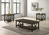 Juego de mesa de centro rectangular de 3 piezas Rachelle en color merlot intenso