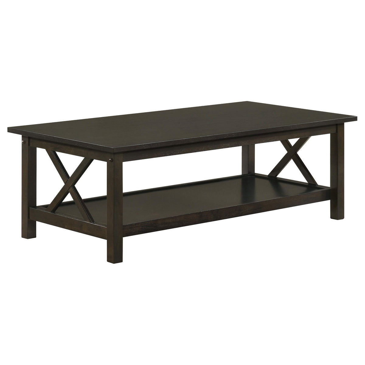 Juego de mesa de centro rectangular de 3 piezas Rachelle en color merlot intenso