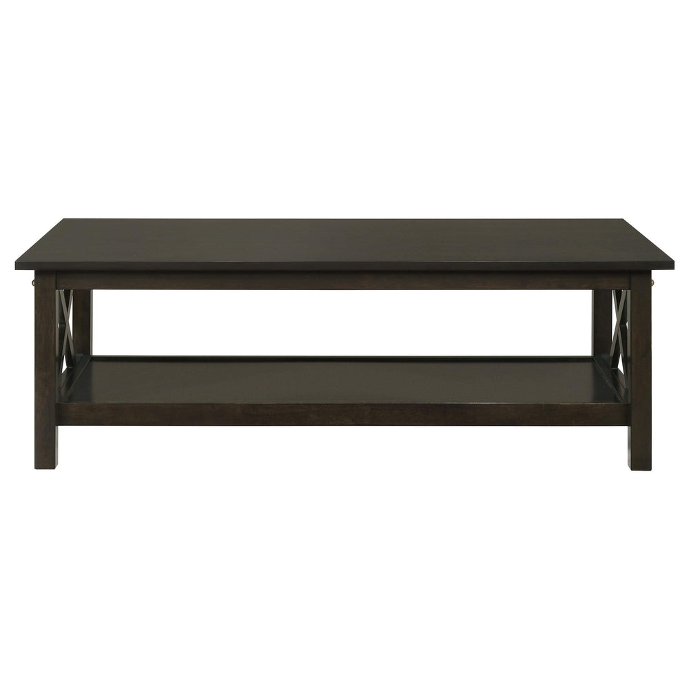 Juego de mesa de centro rectangular de 3 piezas Rachelle en color merlot intenso