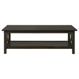 Juego de mesa de centro rectangular de 3 piezas Rachelle en color merlot intenso