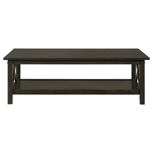 Juego de mesa de centro rectangular de 3 piezas Rachelle en color merlot intenso